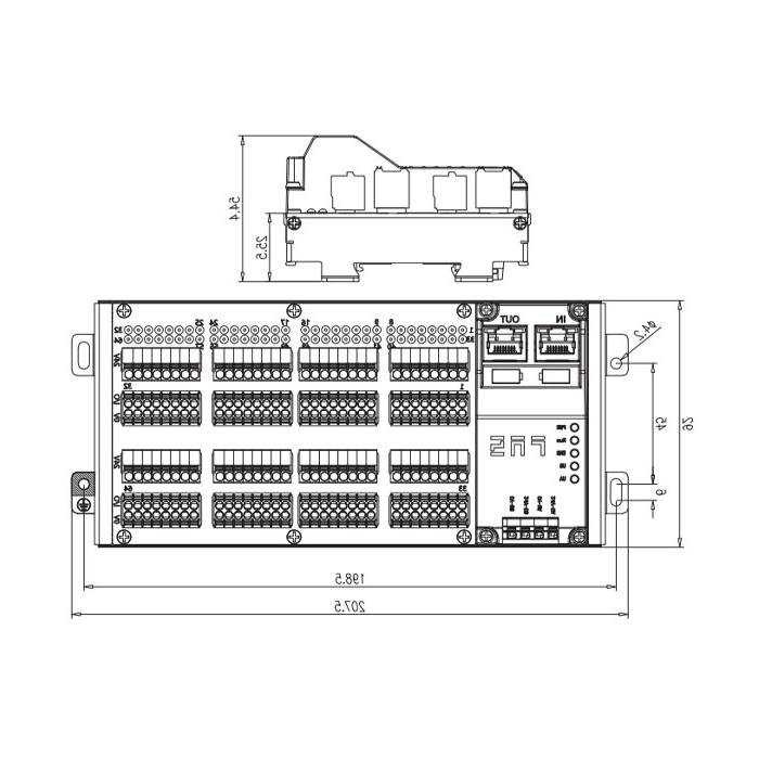 PROFINET协议，64DI/DO自适应配置，NPN， RJ45网口，IP20远程模块，009A72